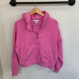 Athleta Forever Fleece Pink 1/2 Zip Women's Hoodie NWOT, Size Medium